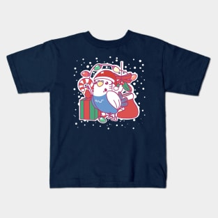 Christmas budgie blue Kids T-Shirt